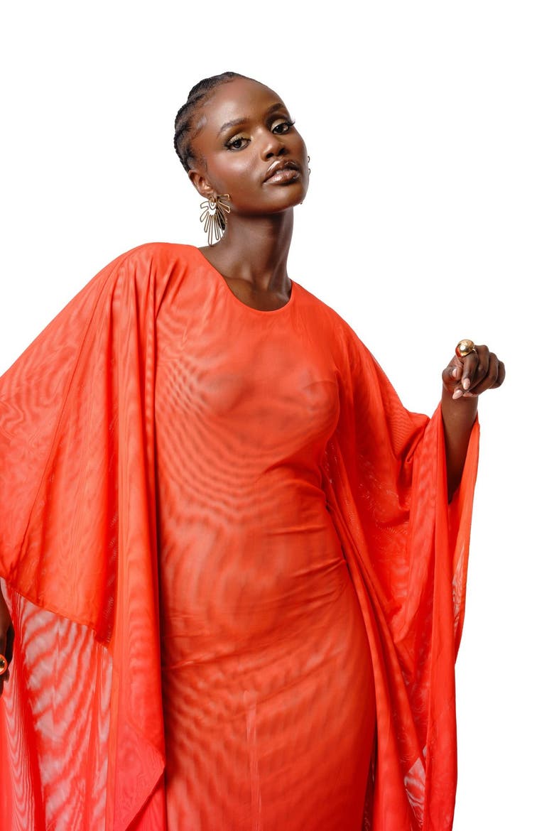 Sienna Kaftan Maxi Dress, Alternate, color, Orange