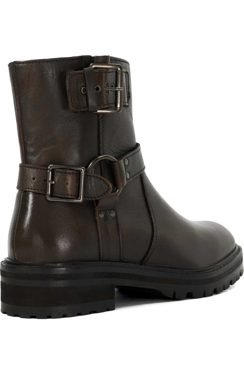 Dune London Piton Moto Bootie, Alternate, color, Chocolate