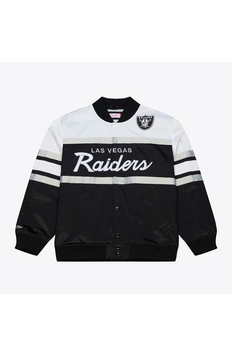 Mitchell & Ness Men's Mitchell & Ness  Black Las Vegas Raiders Head Coach Lightweight Full-Snap Satin Jacket, Main, color, Black