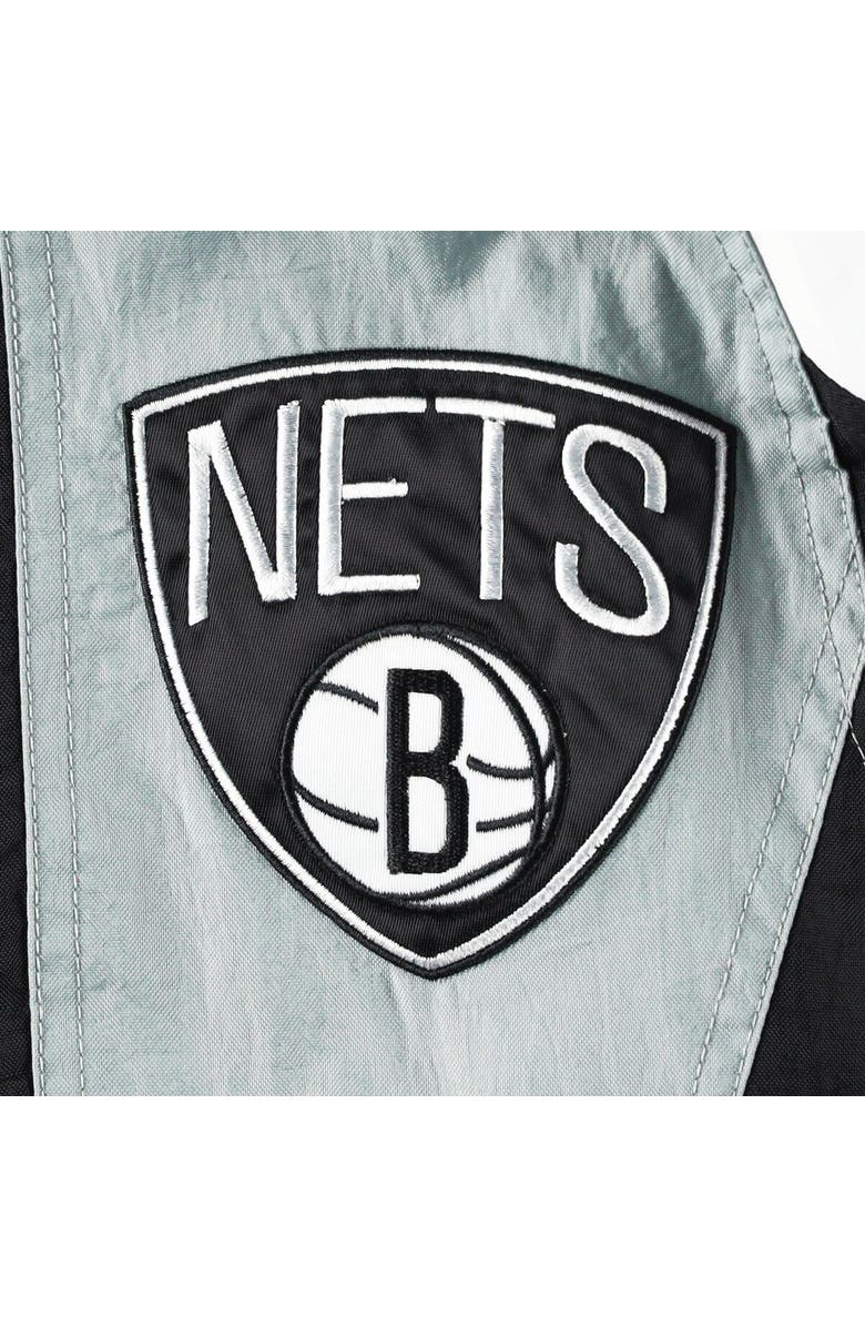 STARTER Men's Starter Black Brooklyn Nets Body Check Raglan Hoodie Half-Zip Jacket, Alternate, color, Black