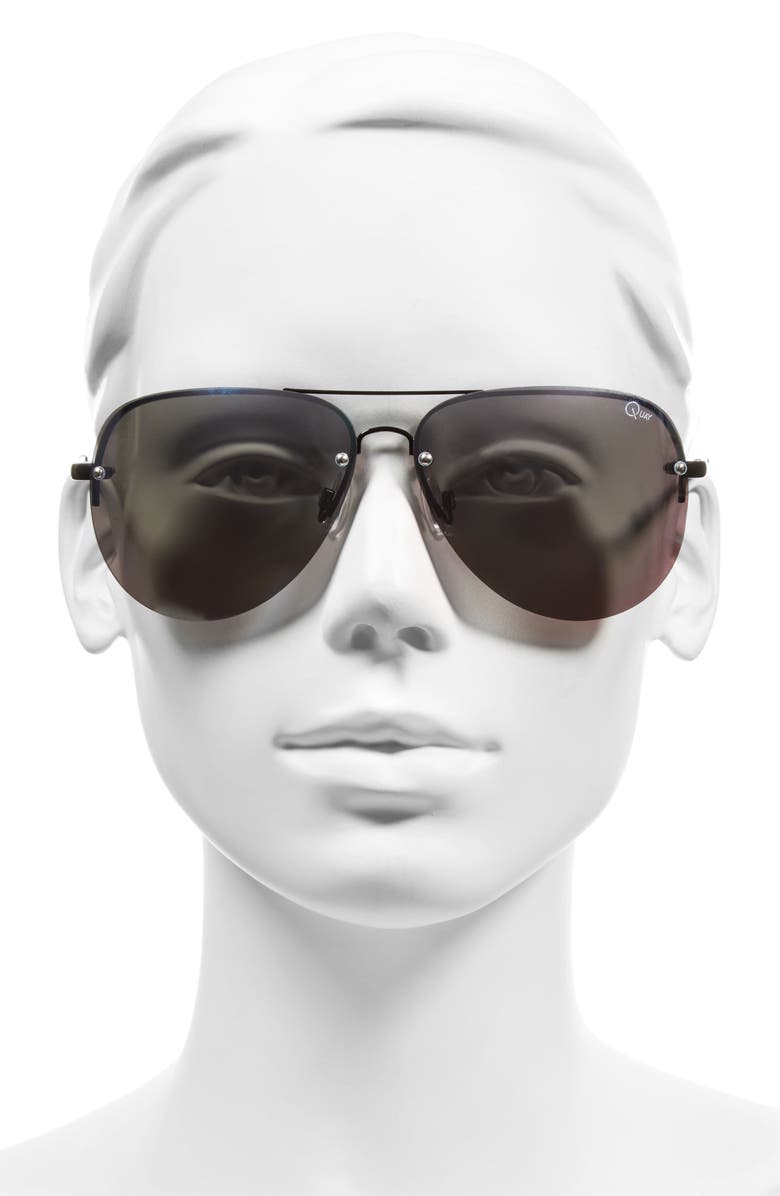 QUAY Australia 'Muse' 65mm Mirrored Aviator Sunglasses, Alternate, color, 