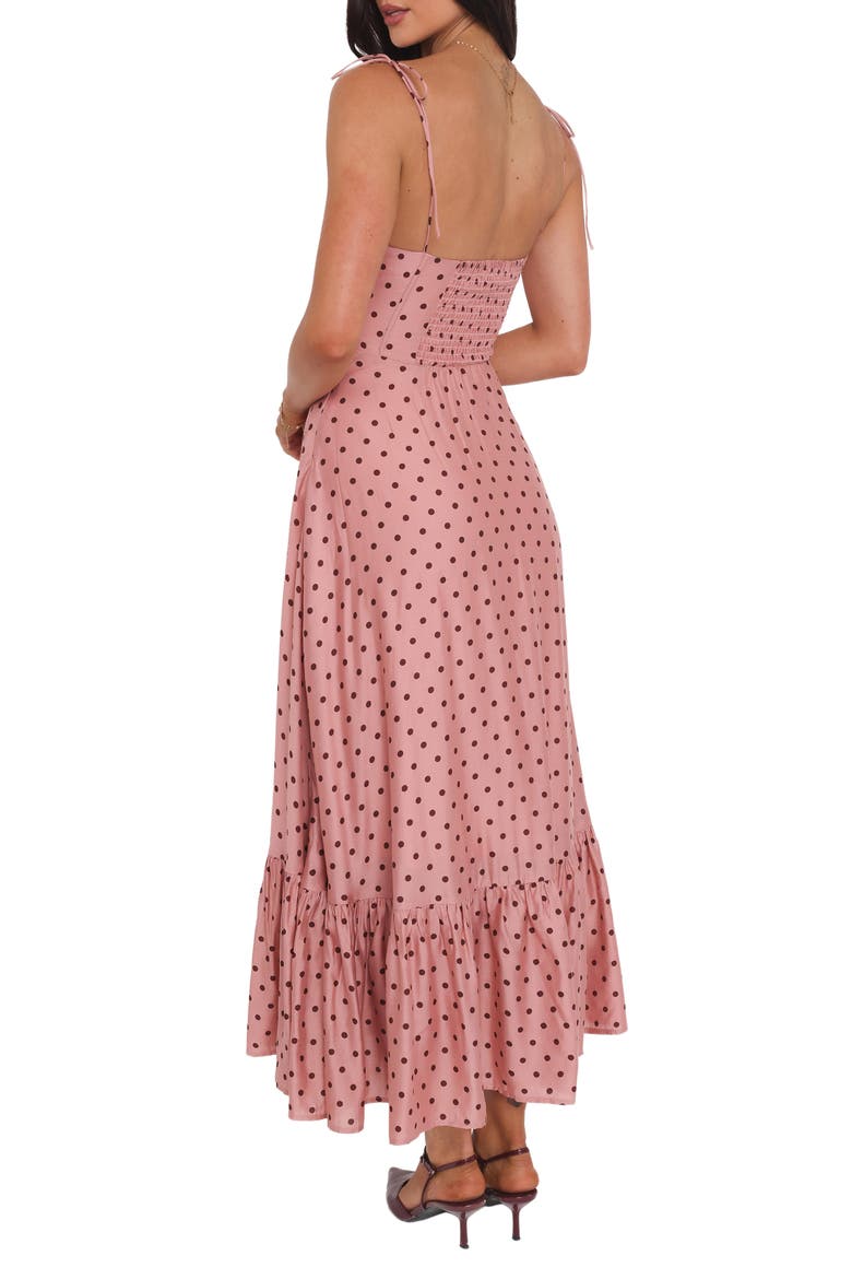 Ayana Polka Dot Fit & Flare Midi Dress, Alternate, color, PINK POLKA DOT