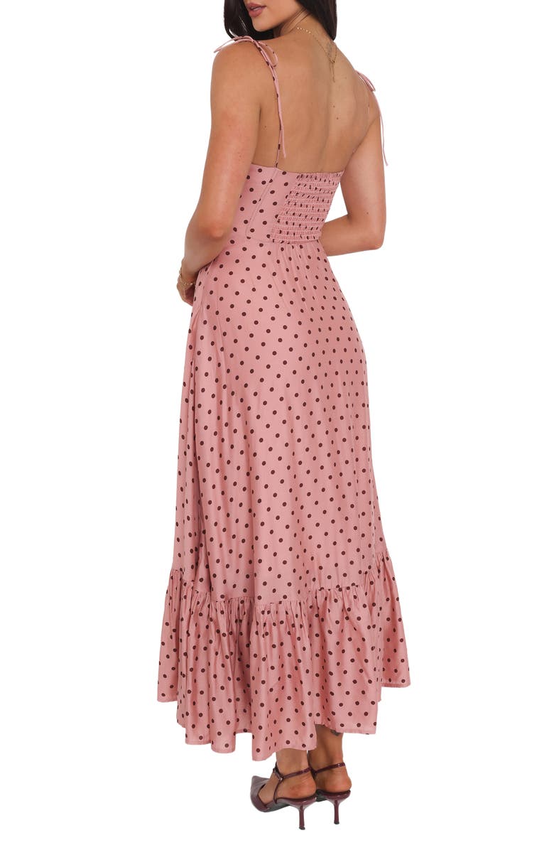 Petal & Pup Ayana Polka Dot Fit & Flare Midi Dress, Alternate, color, Pink Polka Dot