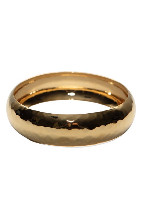 Argento Vivo Sterling Silver Hammered Wide Bangle