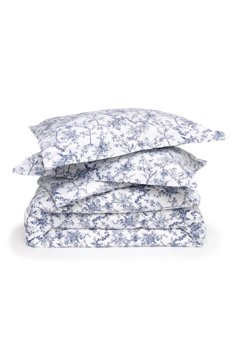 Timeless Toile Cotton Percale Duvet Cover & Shams Set, Main, color, WHITE