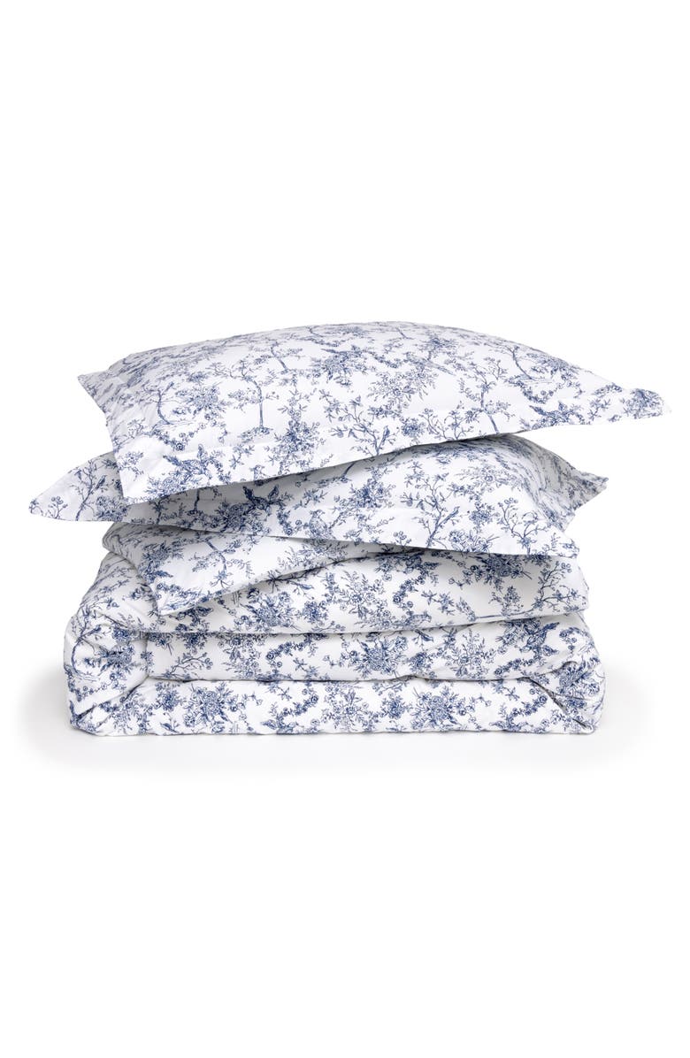 Petite Plume Timeless Toile Cotton Percale Duvet Cover & Shams Set, Main, color, White