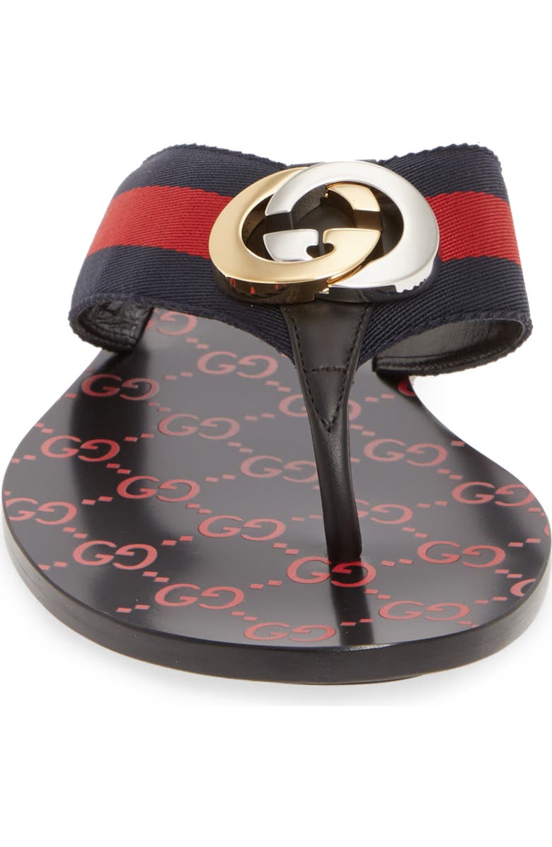 Gucci Kika GG Web Flip Flop, Alternate, color,