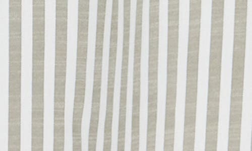 Max Studio Yarn Dye Stripe Short Sleeve Top In Blue
