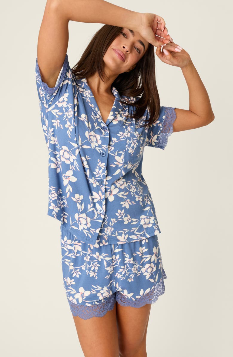 PJ Salvage Flora Dreams Short Pajamas, Alternate, color, Moonlight Blue