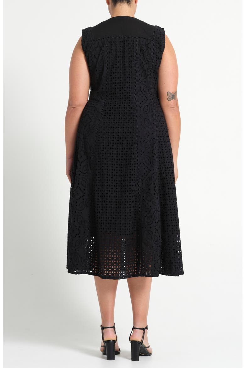 Blair Eyelet Sleeveless Maxi Dress, Alternate, color, BLACK