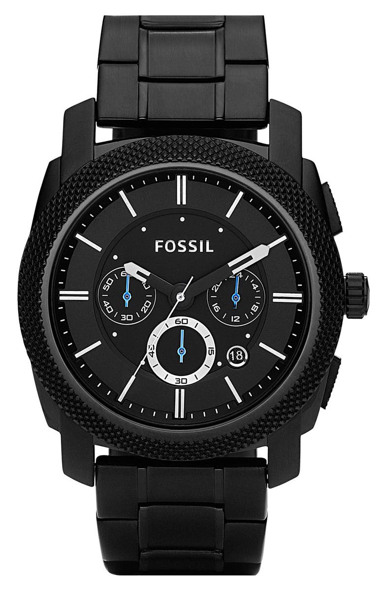 Fossil 'Machine' Chronograph Bracelet Watch, 45mm, Main, color,