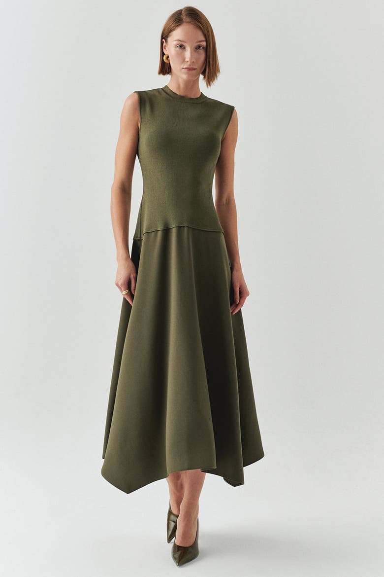 Hadlee Midi Dress, Alternate, color, KHAKI