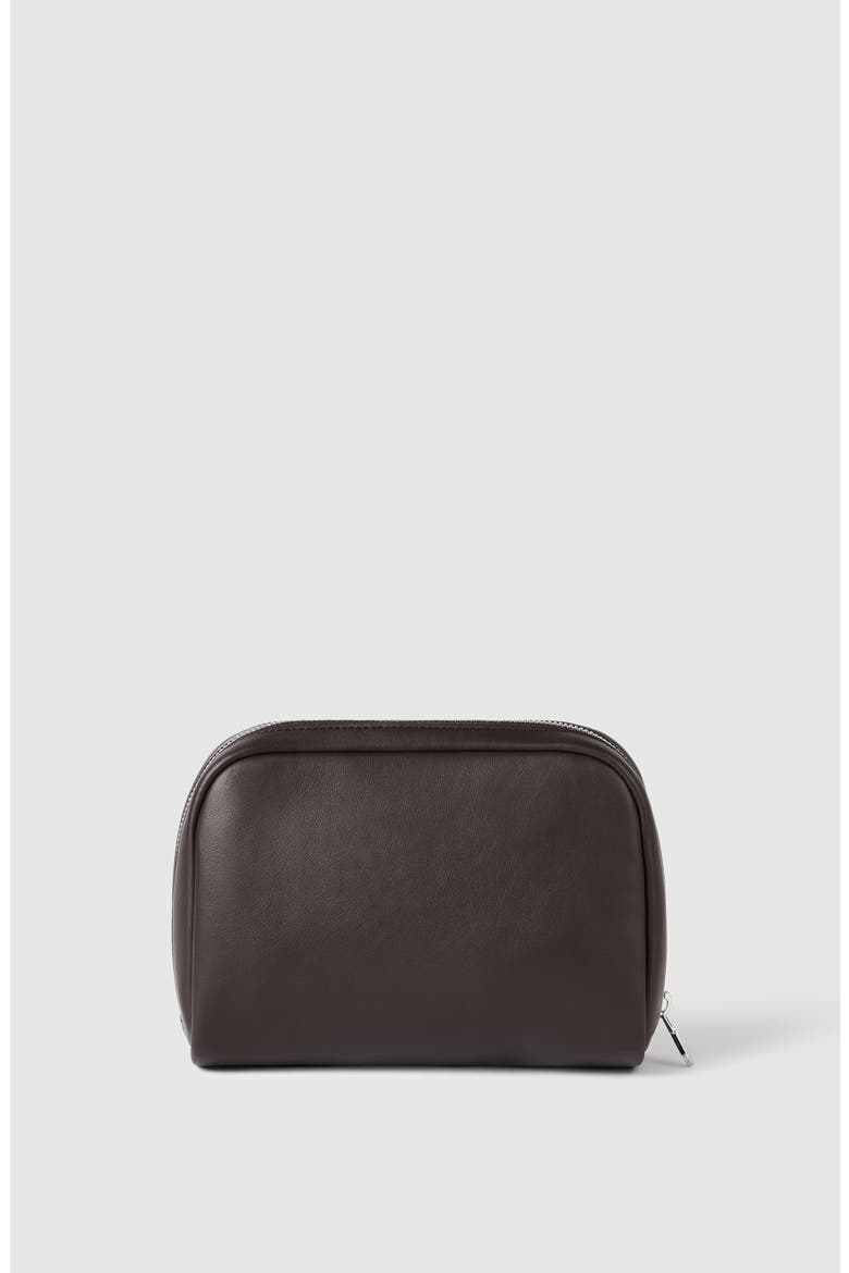 Smooth calfskin slim beauty case, Alternate, color, Brown
