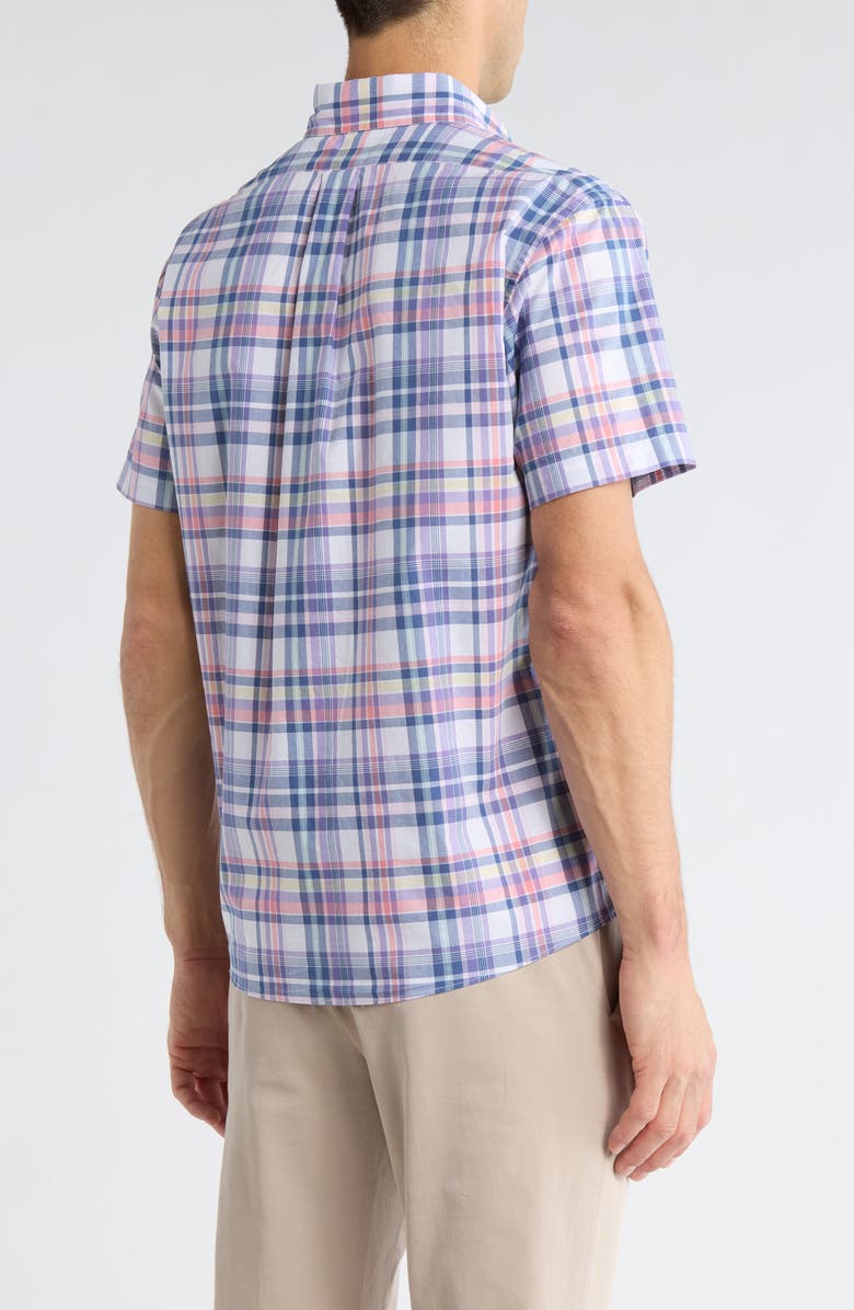 Brooks Brothers Sport Fit Plaid Short Sleeve Button-Down Shirt, Alternate, color, Summerplaid