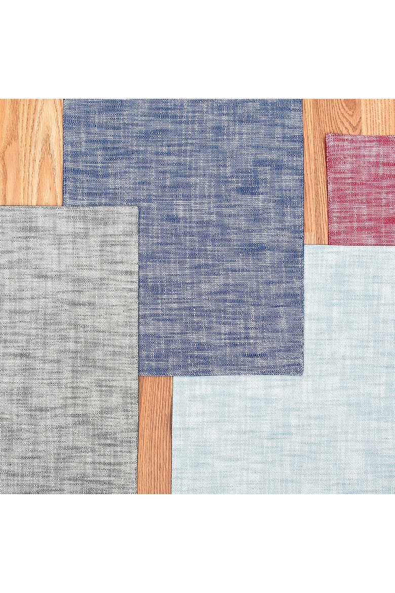 Chambray Placemat Set Of 6, Alternate, color, Red