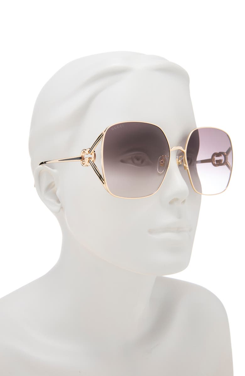 Gucci 63mm Square Sunglasses, Alternate, color, 