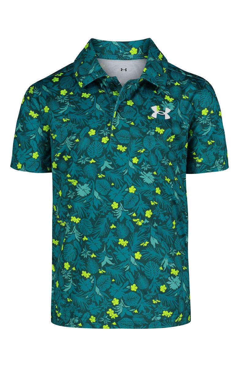 Under Armour Kids' Match Play Leaf Print Performance Polo, Main, color, 