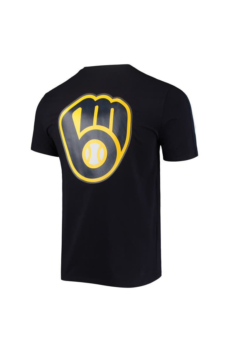 PRO STANDARD Men's Pro Standard Navy/ Milwaukee Brewers Taping T-Shirt, Alternate, color, Navy