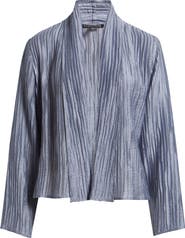 Eileen Fisher High Collar Tie Waist Jacket