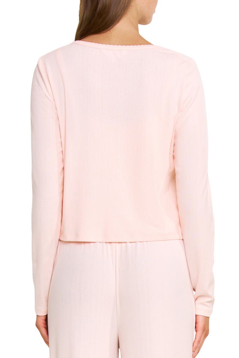 Blissful Pointelle Cardigan, Alternate, color, PEACH SORBET