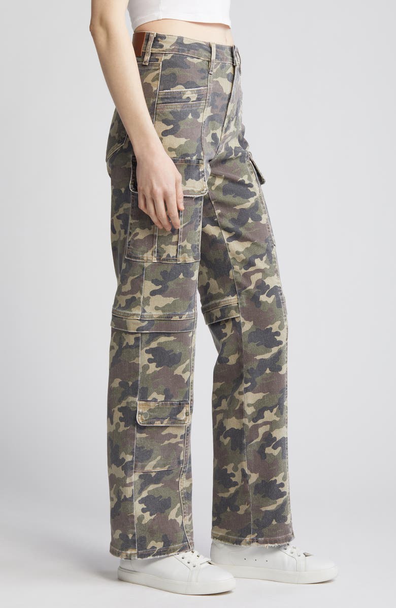HIDDEN JEANS Camo Print Straight Leg Cargo Pants, Alternate, color, Olive