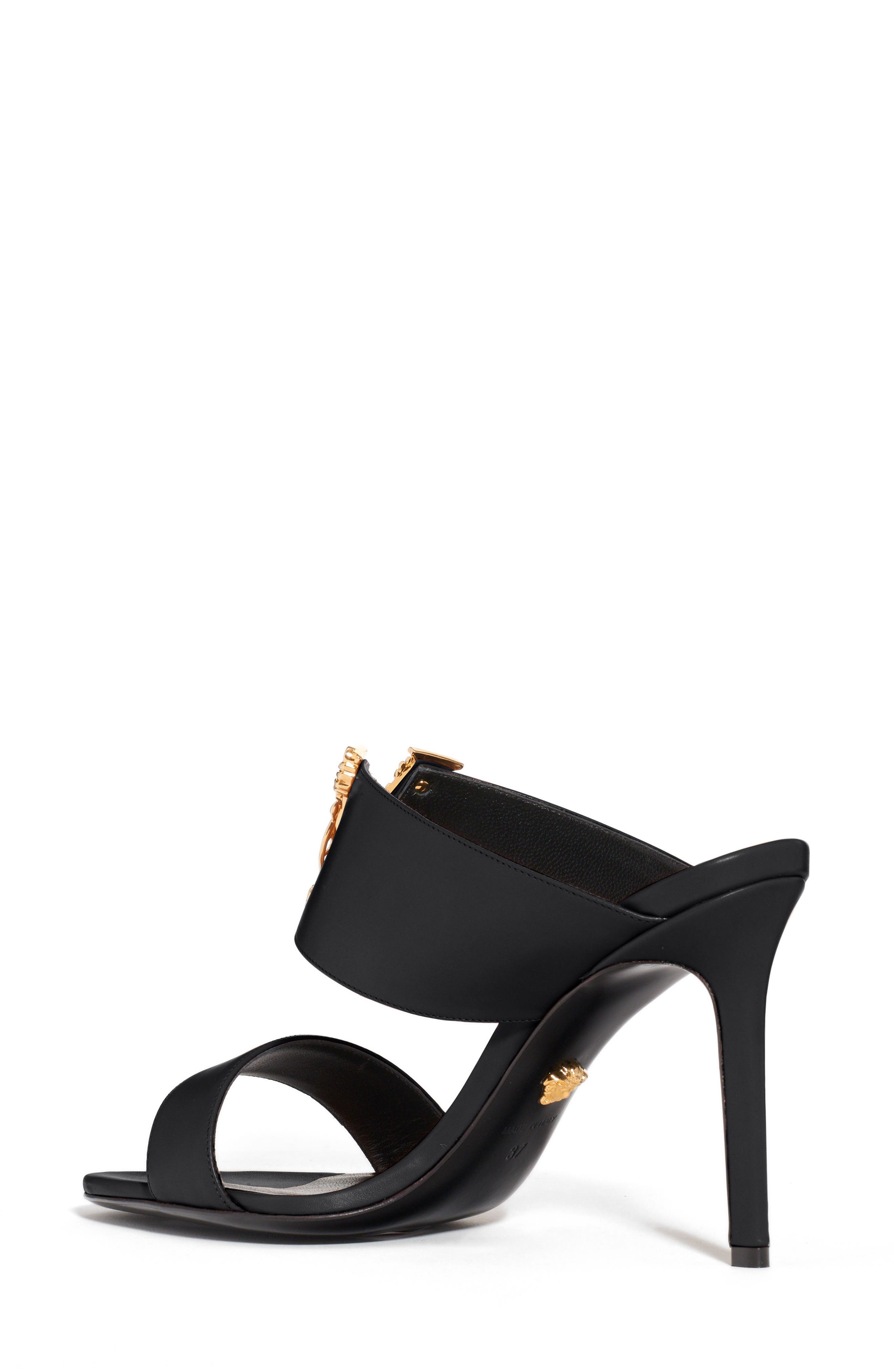 Versace V-Hardware Double Band Slide Sandal, Alternate, color, 