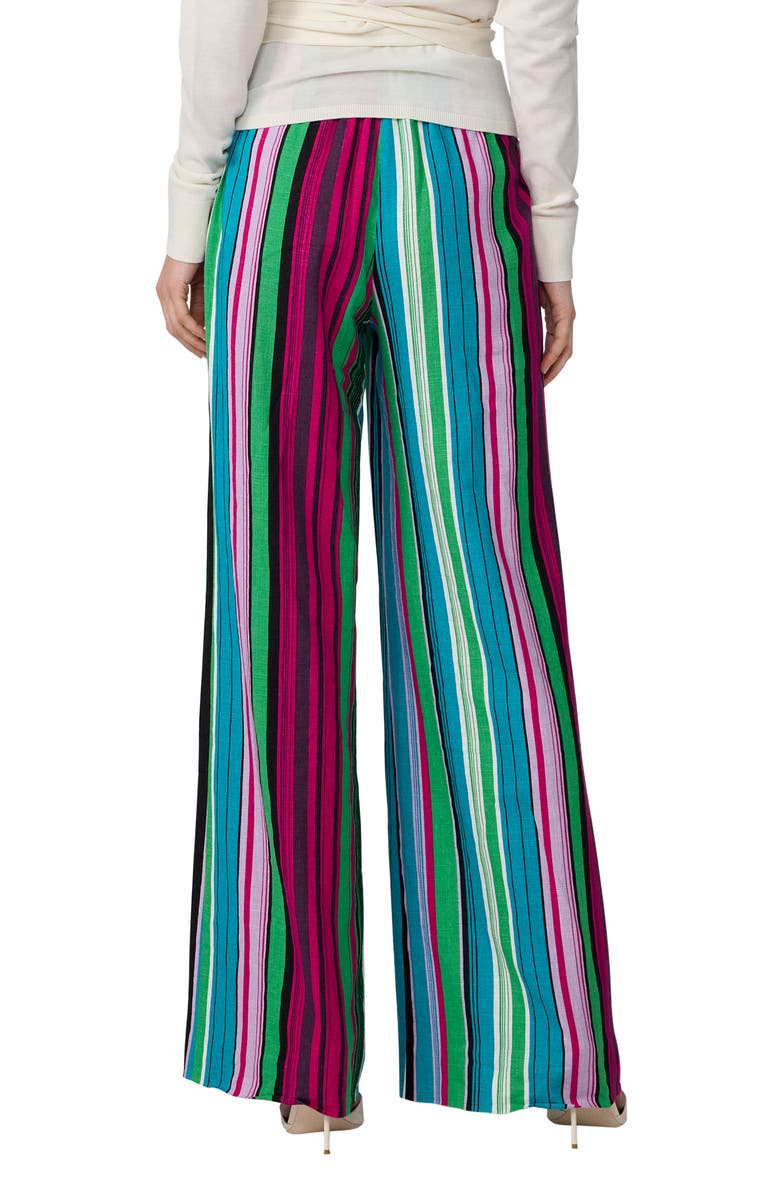 Diane von Furstenberg Alexander Stripe Pants, Alternate, color, Tropez Stripe Big Gossip Pink