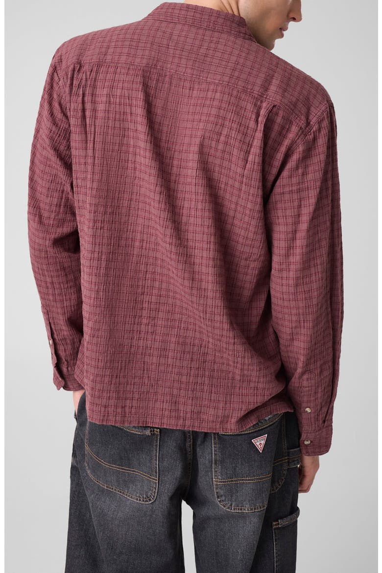 Boxy Cropped Plaid Cotton Shirt, Alternate, color, L40G-LIGHT