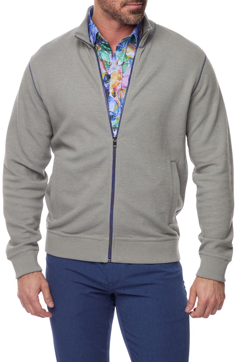 Robert Graham Moser Knit Zip-Up Jacket, Main, color, Charcoal