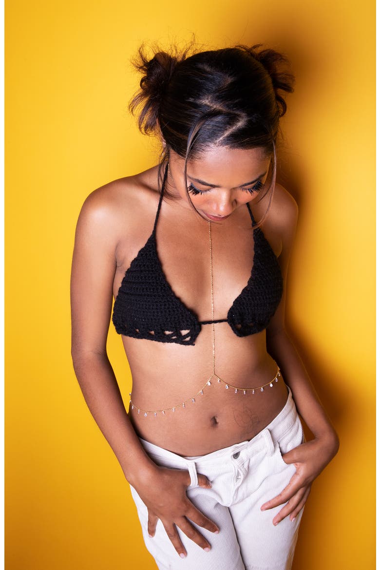 Dainty Drop Charm Body Chain, Alternate, color, GOLD