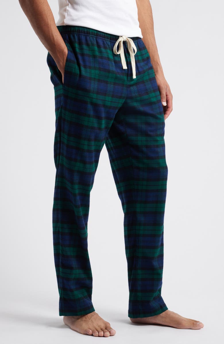 vineyard vines Holiday Print Flannel Lounge Pants, Alternate, color, Charleston Green