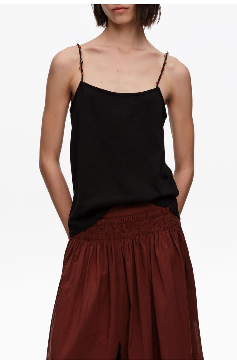 Bimba y Lola Strappy Top With Decorative Stones, Main, color, Black