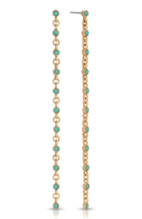 Dainty Crystal Linear Drop Earrings