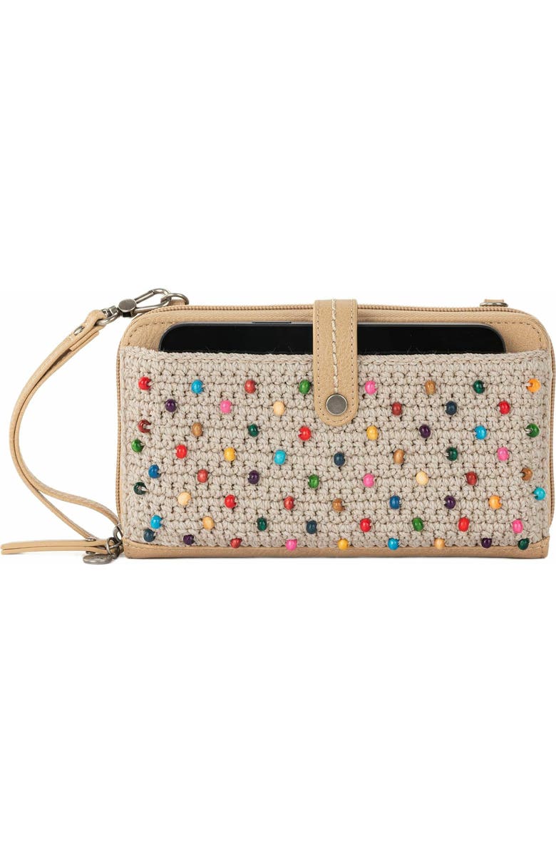 The Sak Iris Smartphone Crossbody Bag, Main, color, Ecru Multi Beads Full