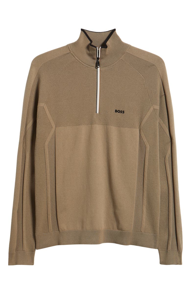 BOSS Hydro-X Water-Repellent Golf Half Zip Pullover, Main, color, Light/ Pastel Green