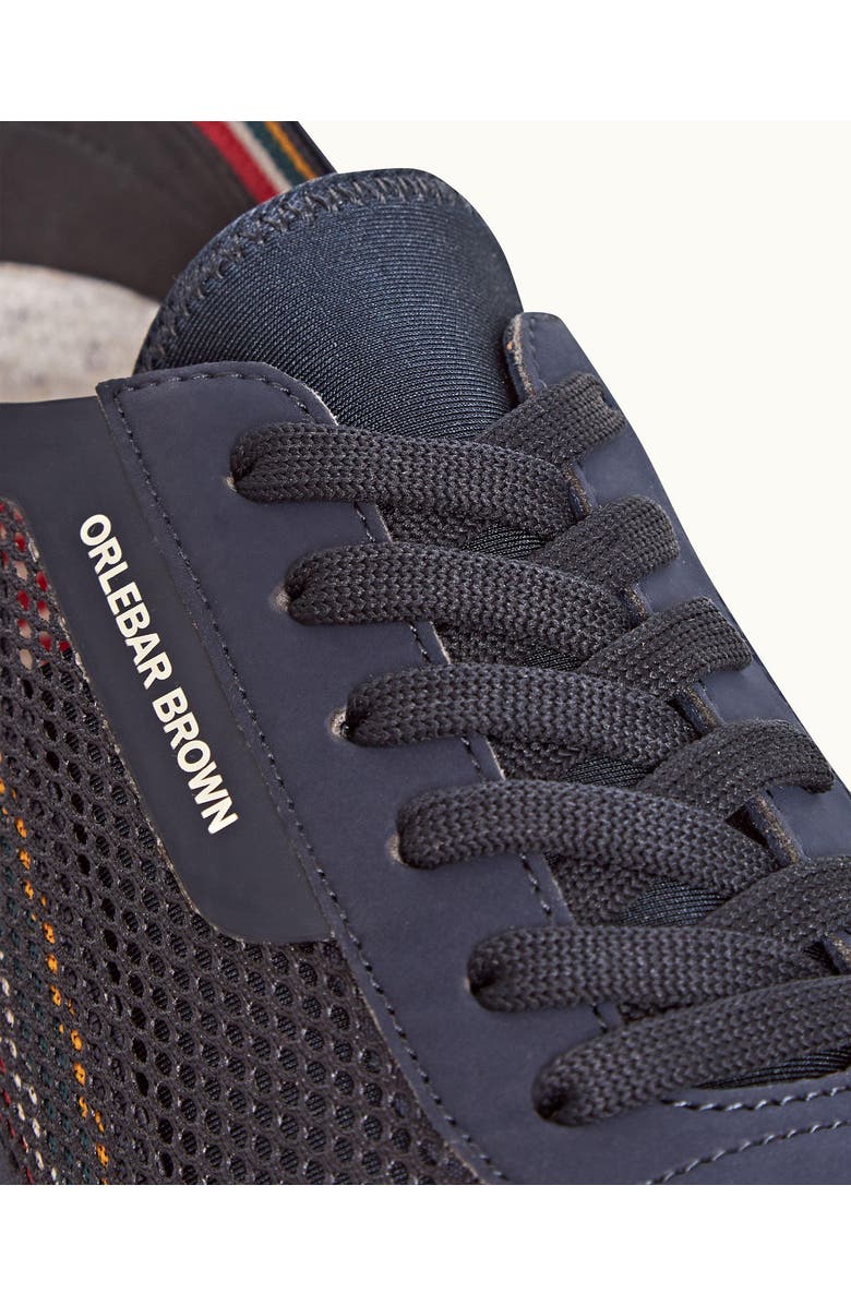 Orlebar Brown Larson O.B Stripe Shoe You Can Swim, Alternate, color, Navy/Orange/Aquamarine
