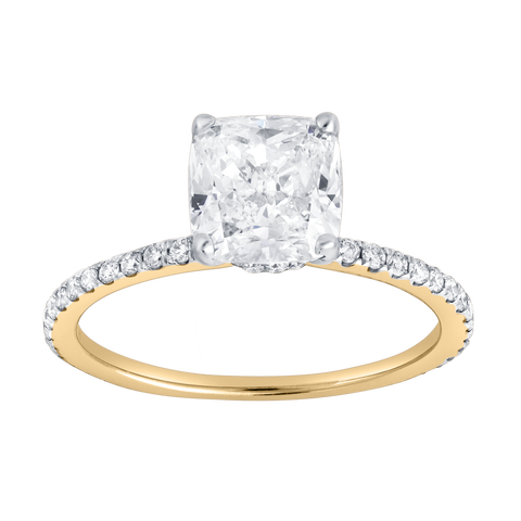 Adeline 14K Gold 2.90 Ct Cushion Lab Grown Diamond Engagement Ring