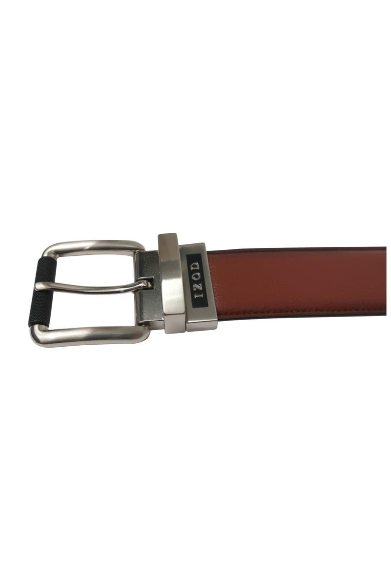 Mens Reversible Leather Belt, Alternate, color, Cognac