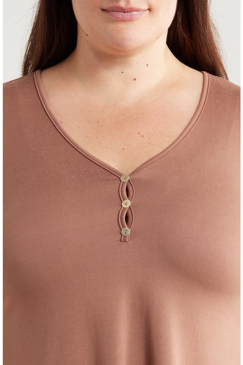 Three-Button Tunic, Alternate, color, MOCHA
