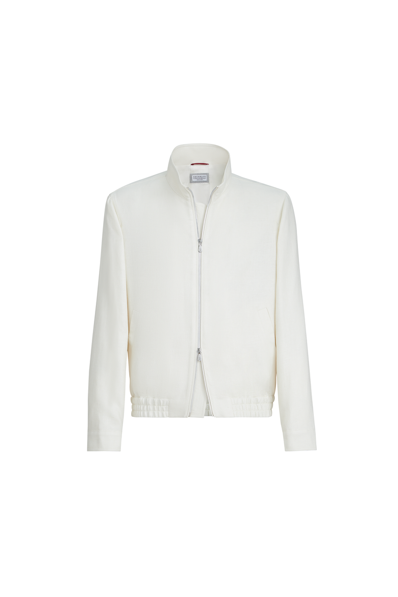 Outerwear jacket with stand collar, Alternate, color, Off-White