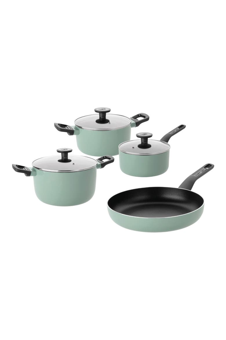 Leo 7-Piece Cookwear Set, Alternate, color, GREEN/ BLACK