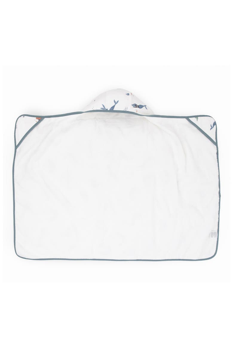Cotton Muslin & Terry Hooded Towel, Alternate, color, MERMAID PARTY