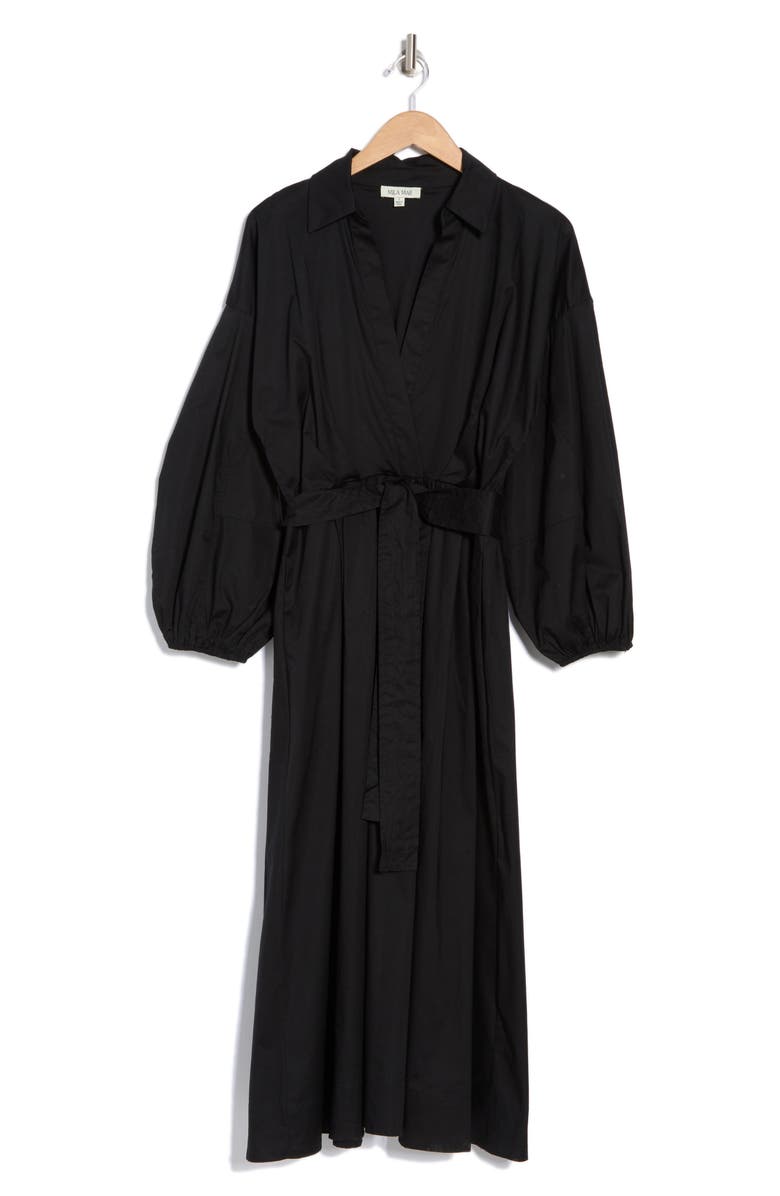 Mila Mae Long Sleeve Stretch Cotton Poplin Dress, Alternate, color,