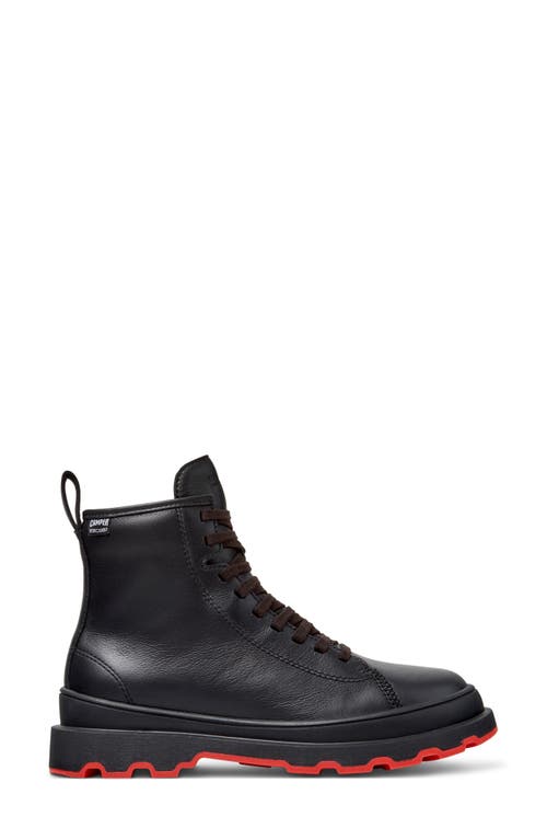 Camper Lace-up Leather Combat Boots In Black