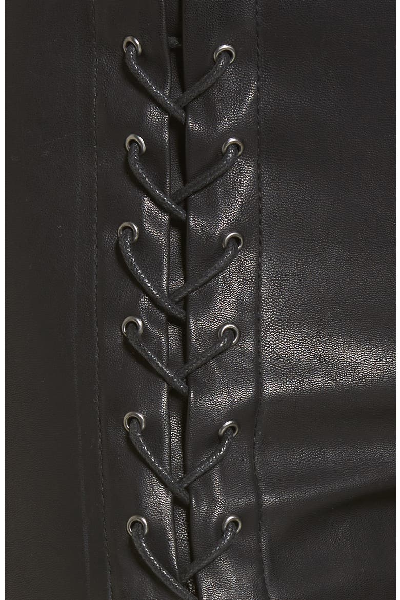 Lace-Up Faux Leather Pants, Alternate, color, EASY STREET