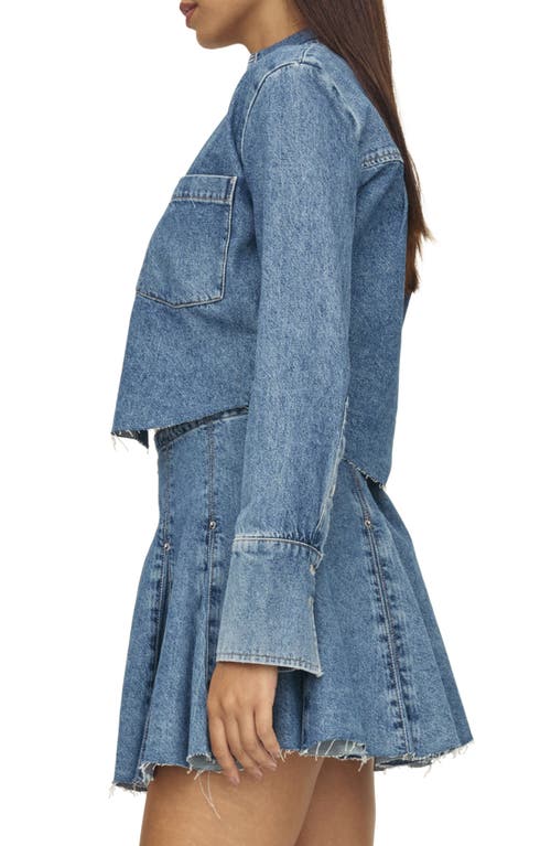 Warp & Weft Warp+weft Anr High-low Crop Denim Shacket