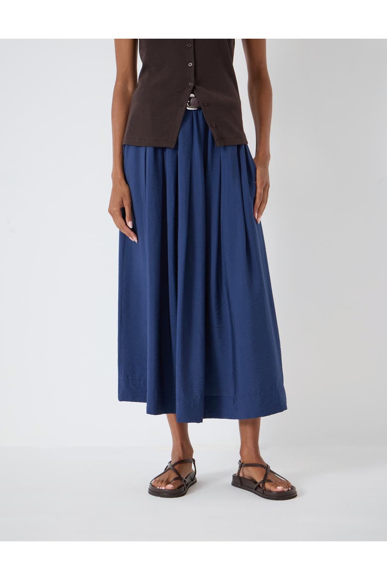 Ivy Pleated Air Flow Midi Skirt, Main, color, Navy Blue