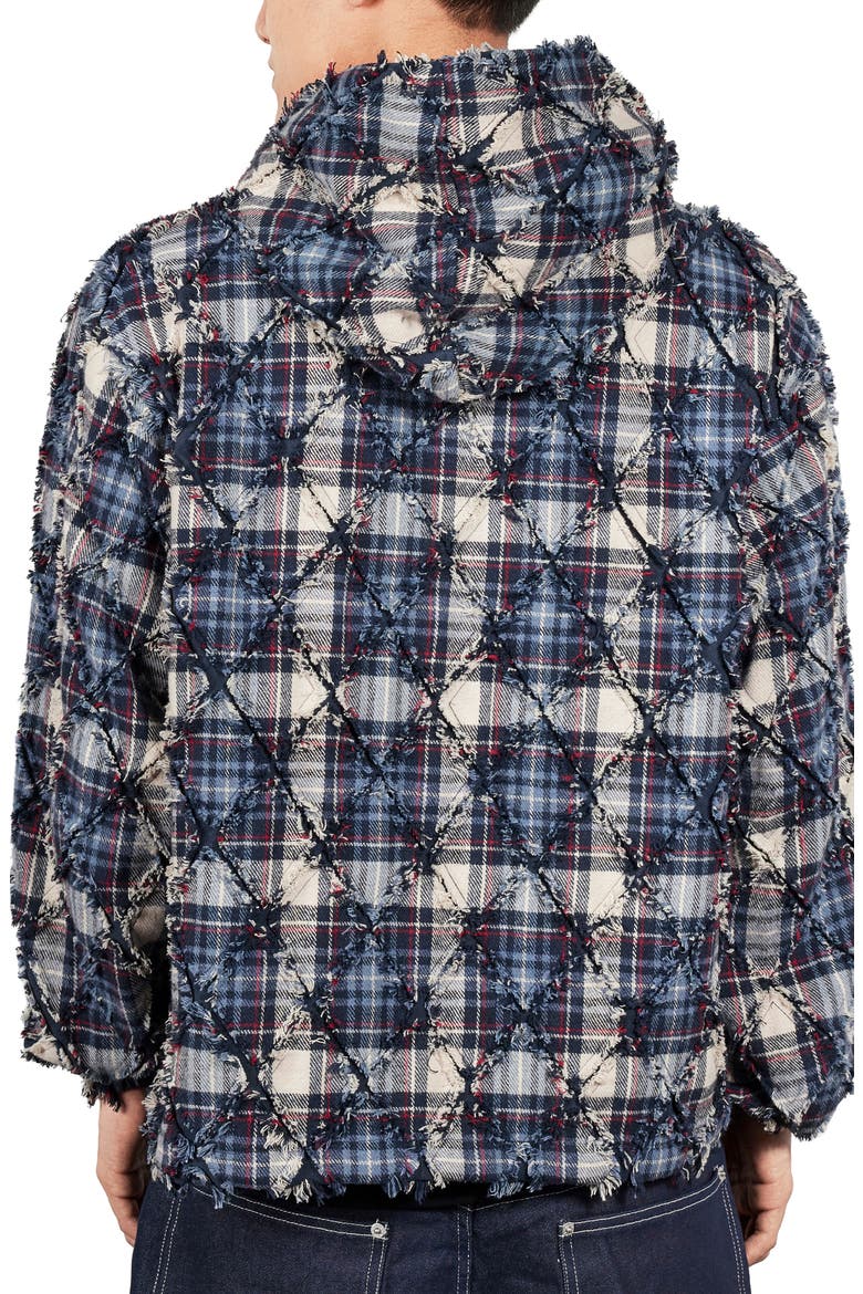 Mystic Flannel Poncho Hoodie, Alternate, color, NAVY