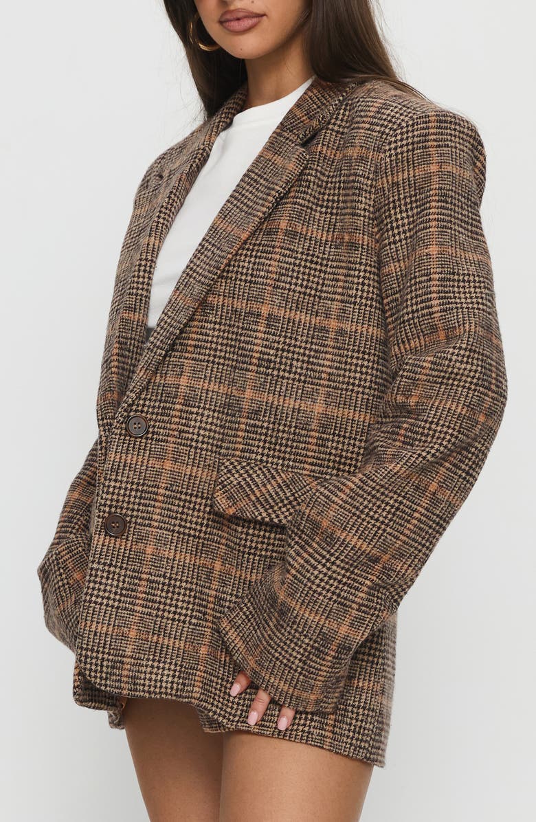 Princess Polly Ayvanna Oversize Glen Plaid Blazer, Alternate, color,