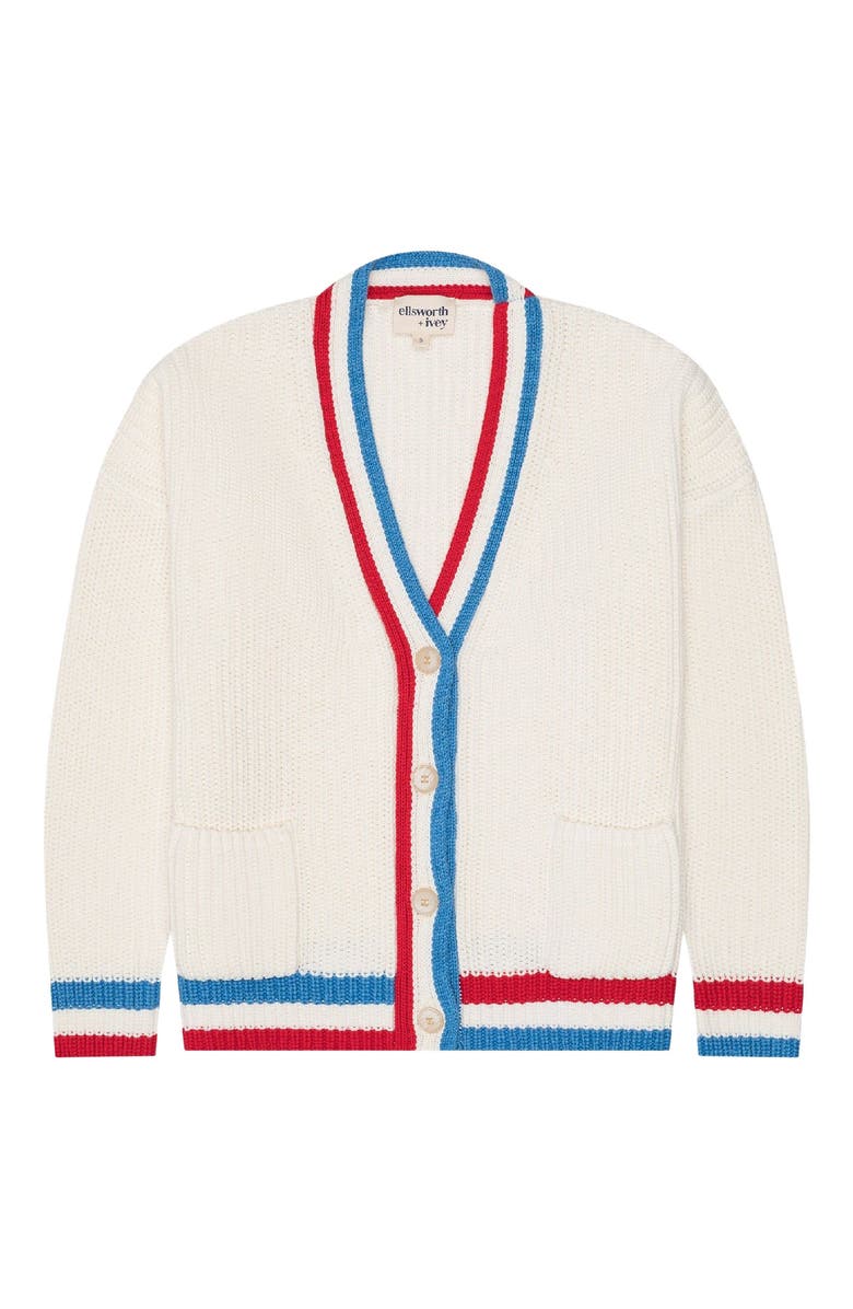 Ellsworth + Ivey Billy Knit Cardigan - America, Main, color, Ivory